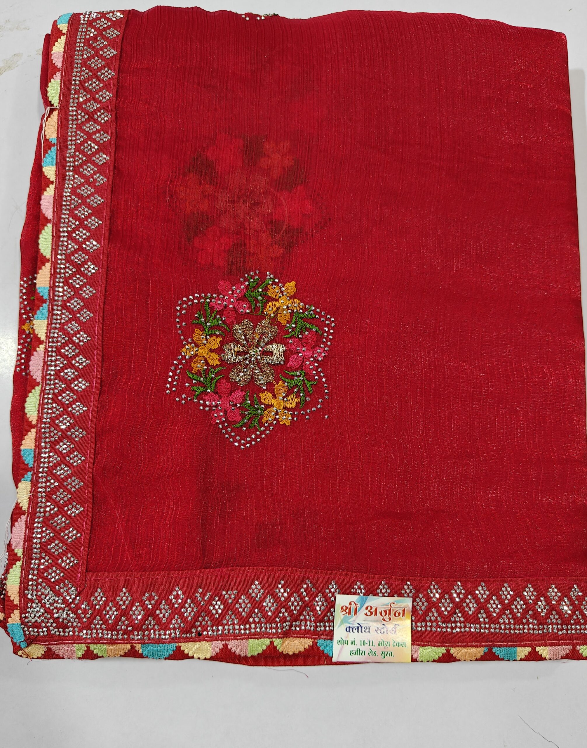 Beautiful Fendy Fabric Saree with Resham Dhaga & Stone Work Premium Party Wear ✨ - Image 6