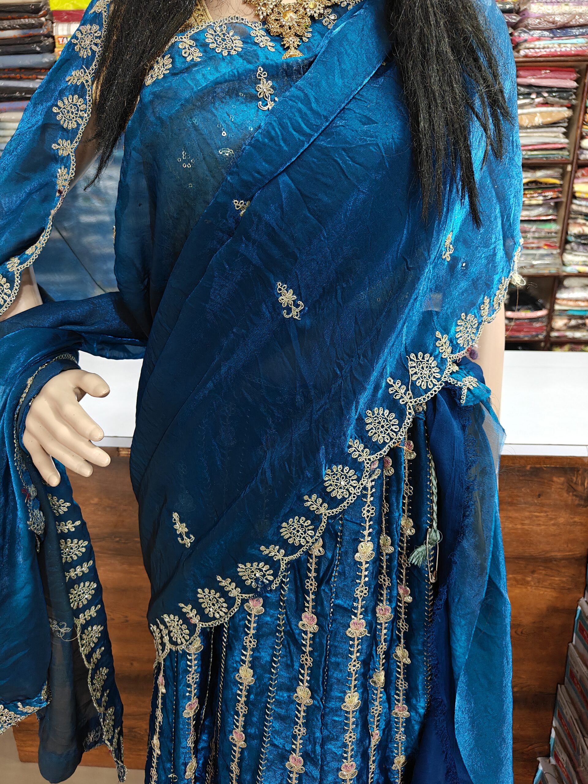 Beautiful Royal Blue Lehenga ✨ Zari & Sitara Hand Work | Wedding & Party Wear Floral Designer Lehenga