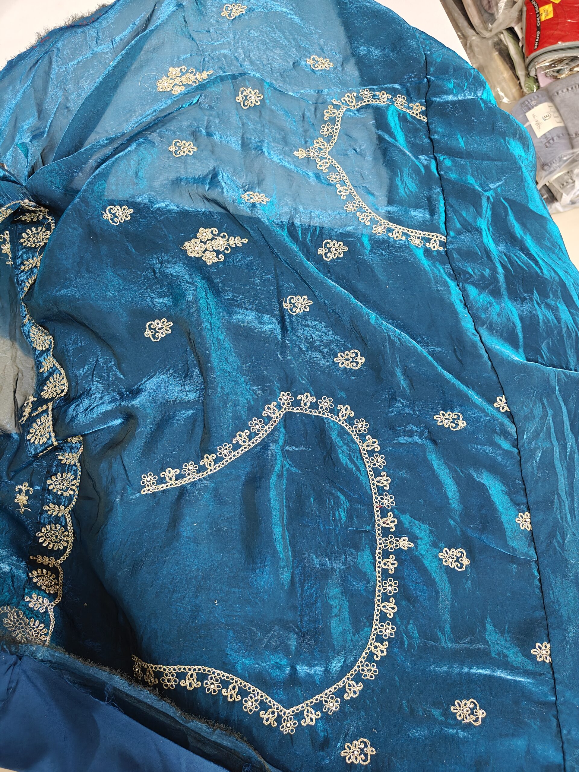 Beautiful Royal Blue Lehenga ✨ Zari & Sitara Hand Work | Wedding & Party Wear Floral Designer Lehenga - Image 4