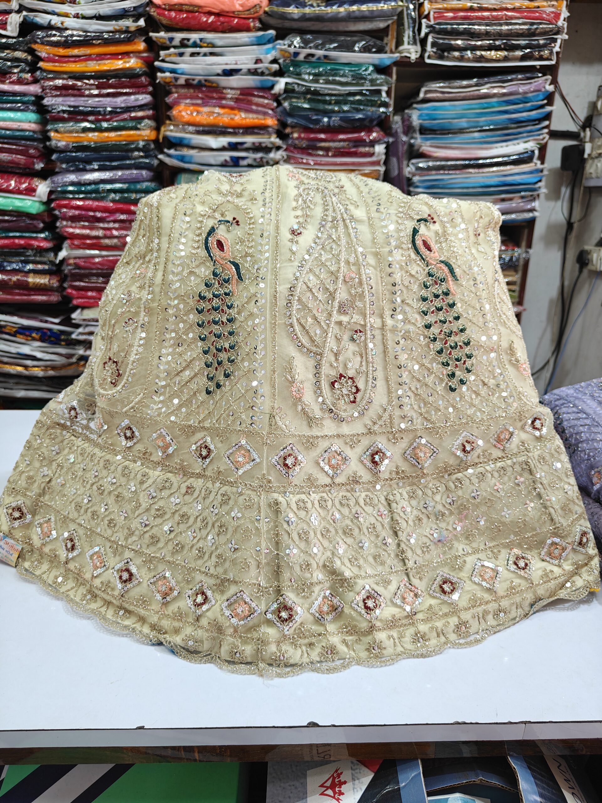 Elegant Lavender Net Embroidered Lehenga Choli with Peacock Design | Heavy Sequin Work Bridal & Party Wear Lehenga - Image 6