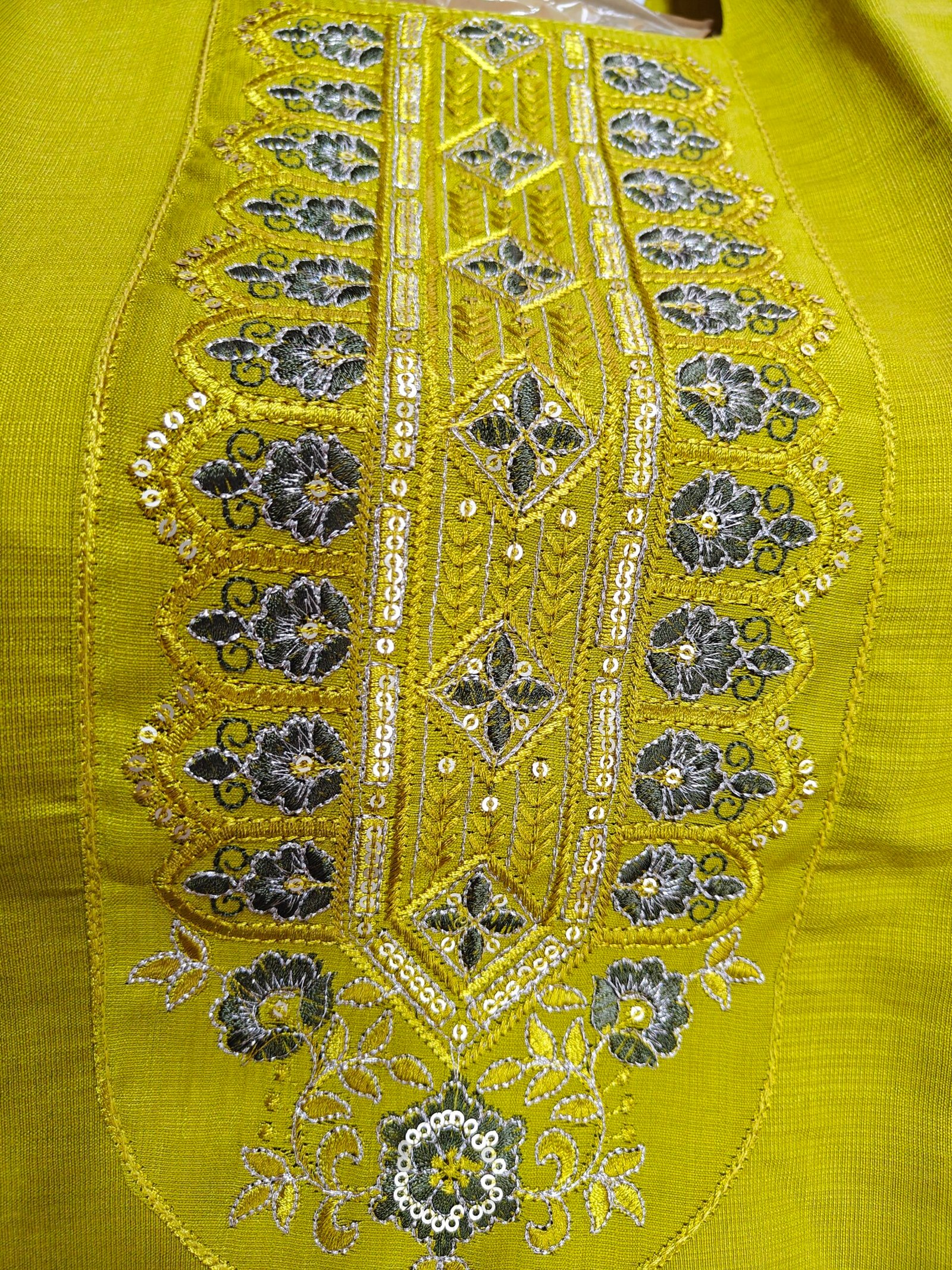 Lime Green Embroidered Kurti Plazo Set with Printed Dupatta - Image 3