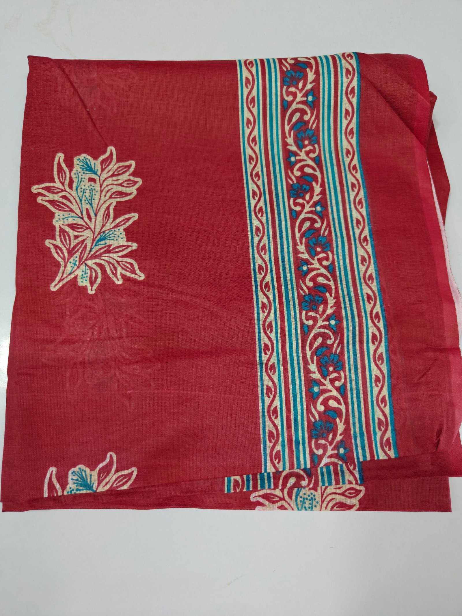 Red Embroidered Cotton Blend Kurti Pant Dupatta Set for Women | Designer Thread Work Ethnic Suit | Festive, Office & Daily Wear Salwar Suit - Image 4